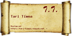 Tari Tímea névjegykártya